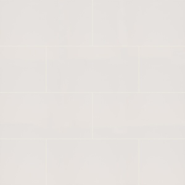 Adella White Satin 12 In. X 24 In. Glazed Ceramic Wall Tile, 7PK